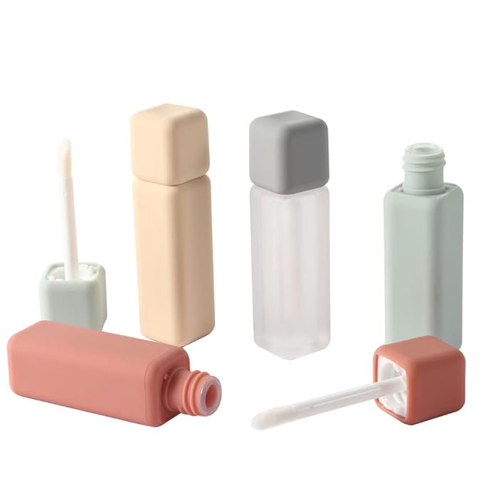 Leadigol 7-Piece Lip Gloss Set with Wand, Mini Cosmetic Containers, Cute Applicator, Lip Glaze Tube Holder, DIY Lipstick & Lipgloss