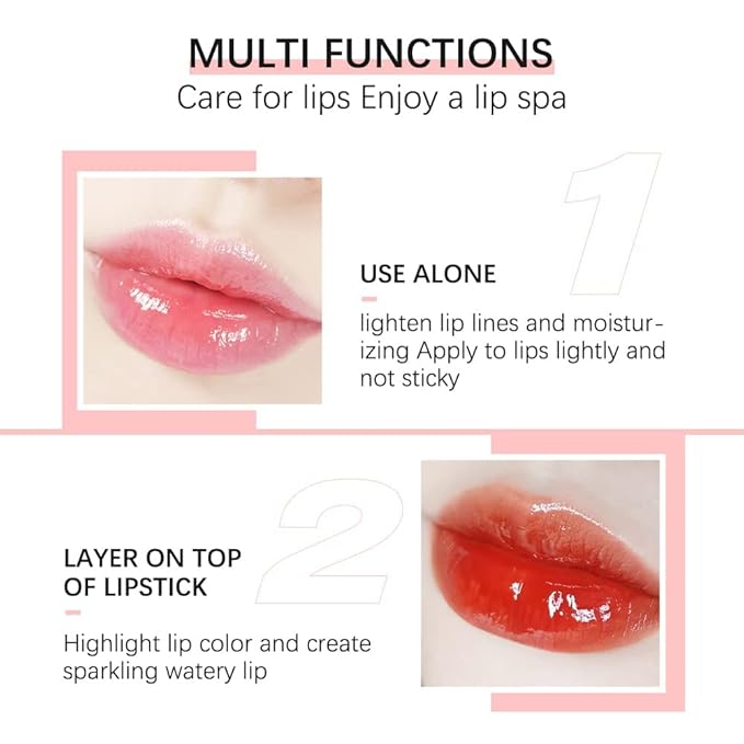 Hydrating Lip Glow Oil, Moisturizing Lip Glow Oil, Nourishing Glossy Transparent Lip Oil, Plumping Lip Oil, Lip Balm, Non-sticky Tinted Toot Lip Balm for Lip Care (ALOE) 0.2 OZ