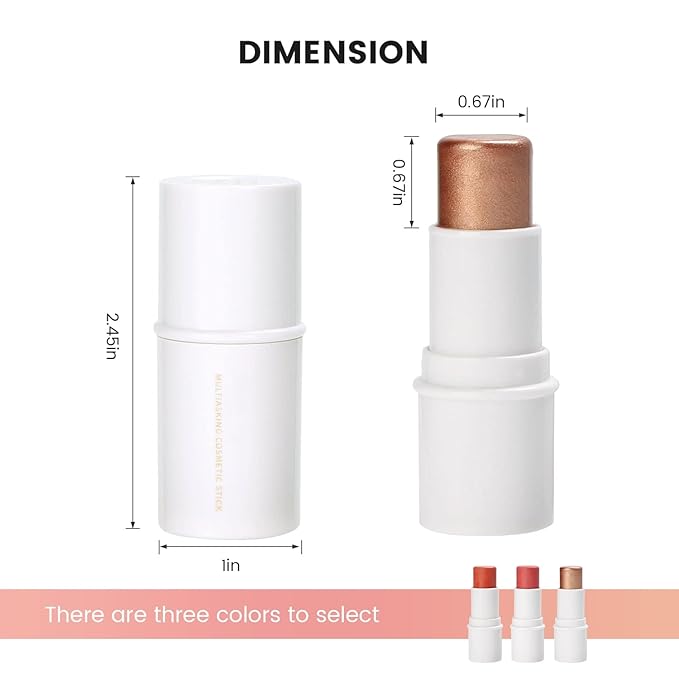 Cream Blush Stick for Cheek and Lip Tint, Skin(#3 Brighten)