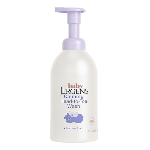 Jergens Baby Calming Head to Toe Foaming Wash, Baby Shampoo and Body Wash, Baby Shampoo Tear Free, Kids Foaming Body Wash, 18 Fl Oz