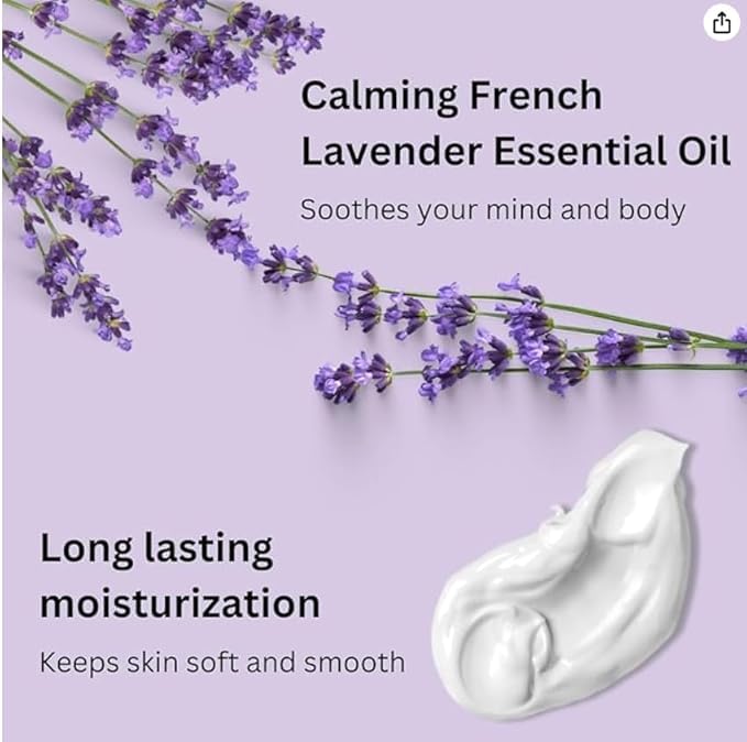 RaGaNaturals Natural Face and Body Butter Cream for Dry Skin - Calming, Nourishing & Hydrating Lavender Body Cream for Women, Men & Kids - Softens Skin and Delivers Healthy-Looking Glow - Vegan - 8 Oz