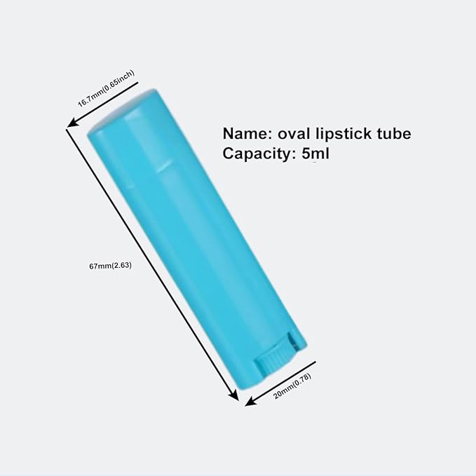 5ml 100Pcs Empty Oval Deodorant Lip Blue)