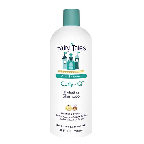 Fairy Tales Curly Q Kids Shampoo - Hydrating for Curly and Multicultural Hair, All Curl Types - Paraben, Sulfate, Gluten, and Nut Free - 32 oz