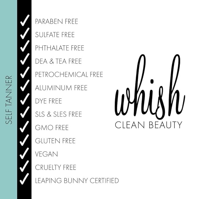 Whish Beauty Self Tanner - Sunless Tanning Lotion for Face & Body - Moisturizes with Shea Butter, Mango Butter, & Aloe - For All Skin Tones - Paraben & Sulfate Free, 5 fl oz (Sun Kissed Agave)