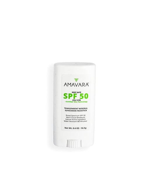 Mineral Transparent Sunscreen Face Stick SPF 50, Reef Safe Sunblock, 22.5% Zinc Oxide Waterproof Sun Screen, Broad Spectrum, Safe for Kids and Sensitive Skin, Vegan, Cruelty Free, 0.6oz