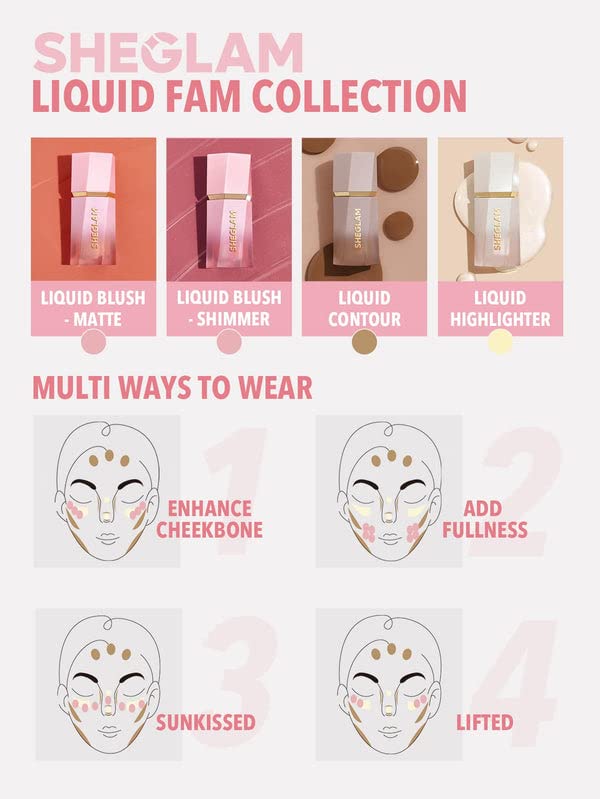 SHEGLAM Color Bloom Liquid Blush Makeup for Cheeks Love Cake