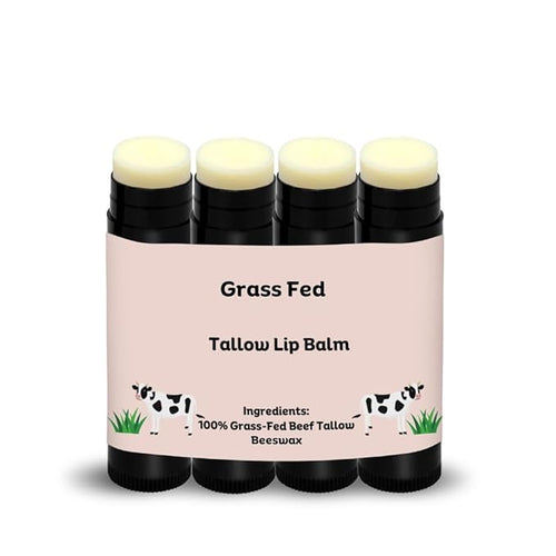 Beef Tallow Lip Balm 100% Grass Black