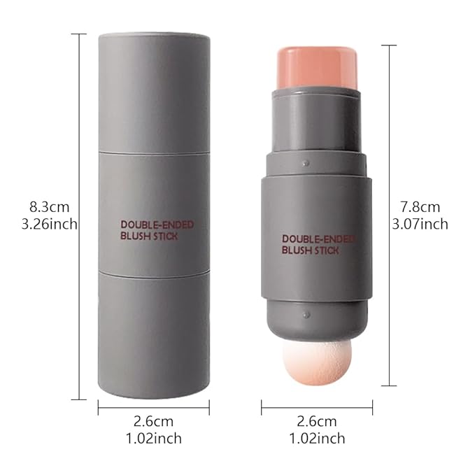 Cream to Powder Blush Stick, High Impact Color, Moisturizing Face Makeup (02#, 1 Count (Pack of 1))