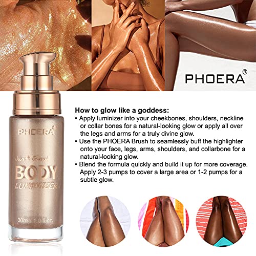 2 Pack PHOERA Shimmer Body Lotion, High Gloss Body