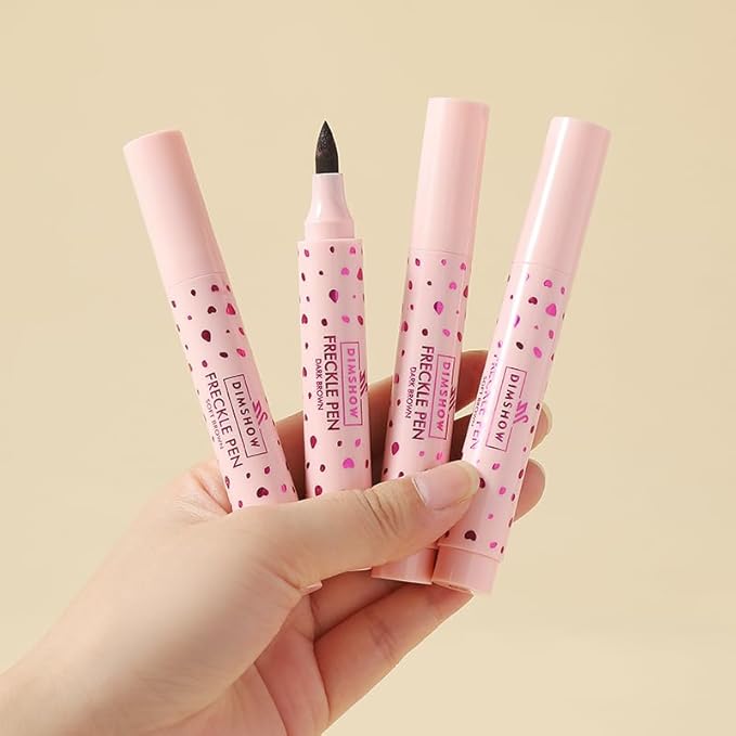Erinde 2PCS Freckle Pen, Natural Lifelike Freckle Makeup Dark Brown