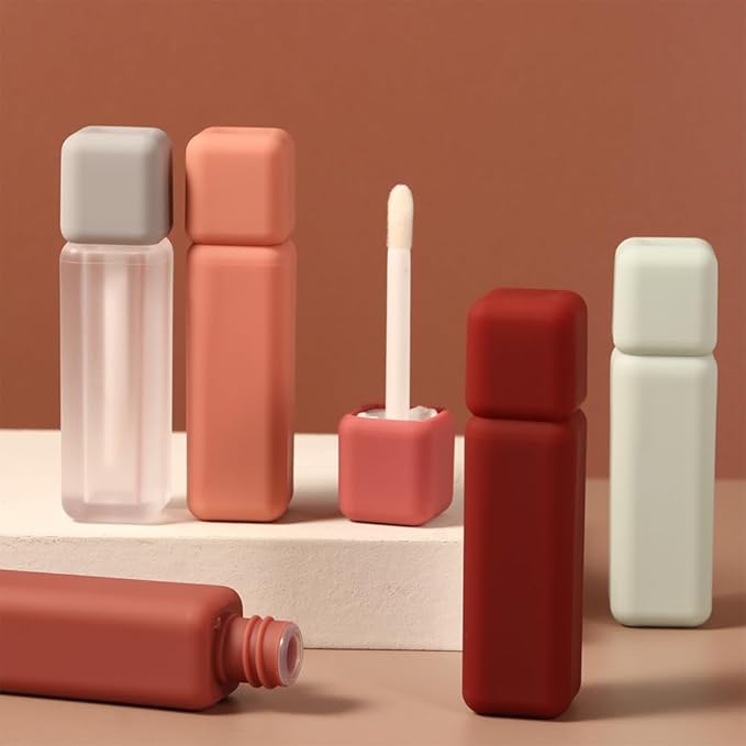 Leadigol 7-Piece Lip Gloss Set with Wand, Mini Cosmetic Containers, Cute Applicator, Lip Glaze Tube Holder, DIY Lipstick & Lipgloss