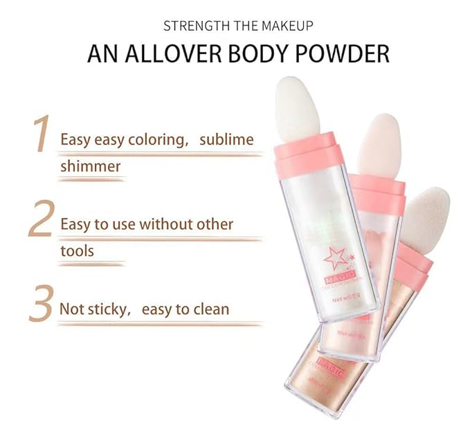 Glitter Powder Highlighter Makeup, Body Brightens the Natural Golden Brown)