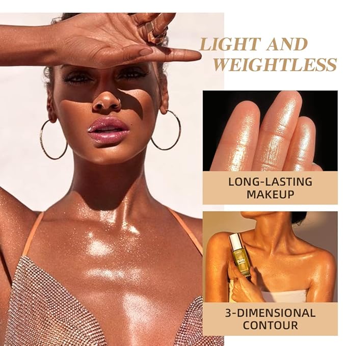 40ml Body Shimmer Oil,Face and Body Liquid Luminizer,Smooth 40ml