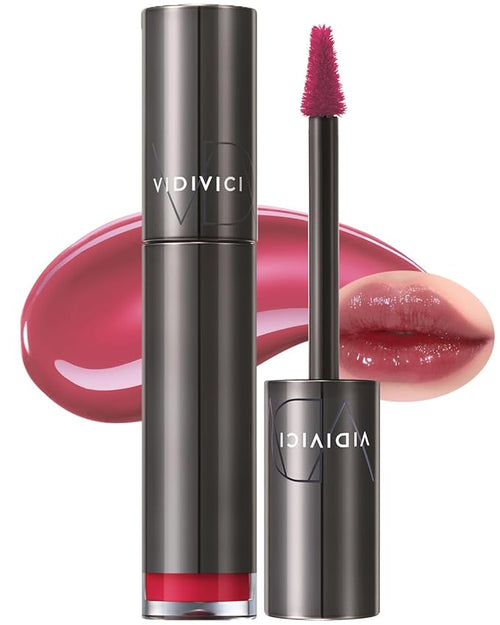 VIDIVICI Millennial Tint Glit - Transfer Proof Moisture Korean Lip Tint with Long-Lasting Color, Lightweight Water Jelly Texture, Hydrating & Smudge-Free Lip Stain, 0.13oz (03 LOVE GROSE)