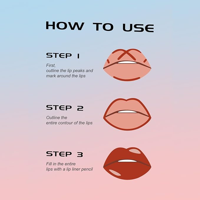 YOUNG VISION 6-Pc Liquid Lipstick & Lipliner Set, Lip Stain Tint Collection - Gourd-Shaped, Durable, Easy Glide, Nude Matte Shades Lip Contour/Lipliner Application, Gift for Women