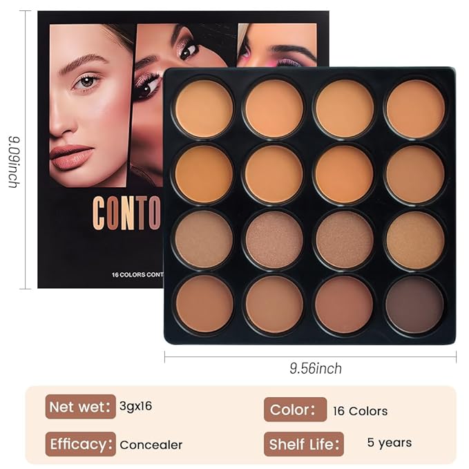 Professional Light Medium Brown Contour Highlight Palette,Multiple Full