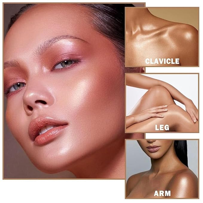 Shimmer Body Oil, Waterproof Lasting Moisturizing Luster Illuminates Skin.(SHINY GOLD)