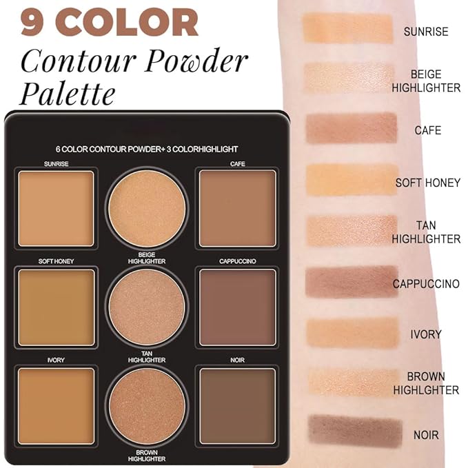 Professional Light Medium Brown Contour Highlight Palette,Multiple Full