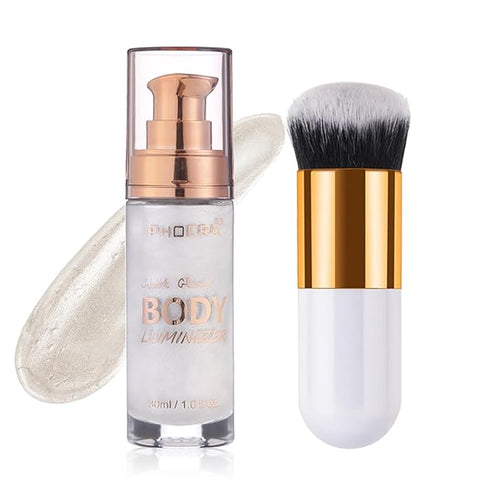 Body Shimmer Oil, Waterproof Long Lasting Moisturizing Bronze Platinum #05) 1oz