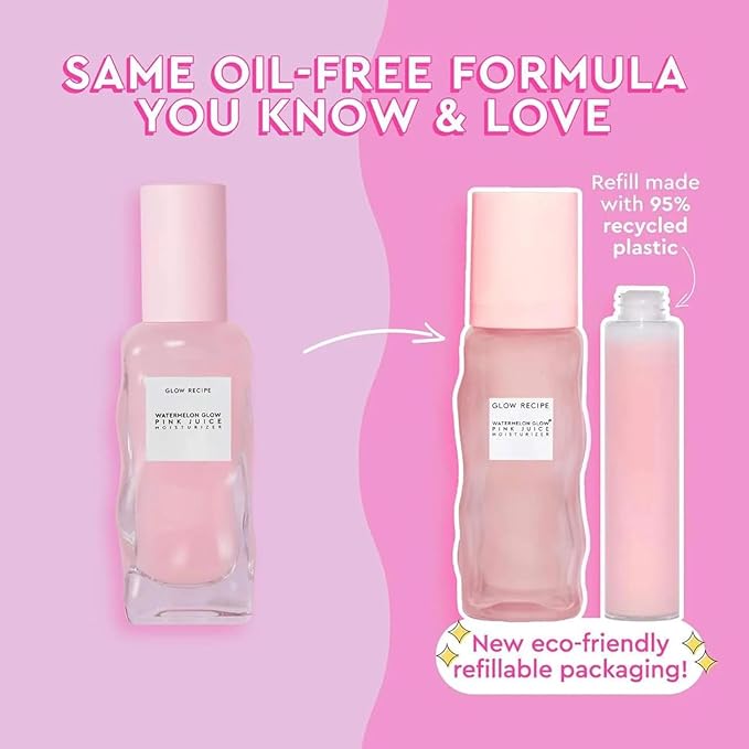 Glow Recipe Pink Juice Water Gel Face Moisturizer for Women, Men & Teens, Travel Size - Hydrating Hyaluronic Acid, Radiance Boosting, Oil-Free, Long-Lasting Korean Skin Care for Oily Skin (25ml)
