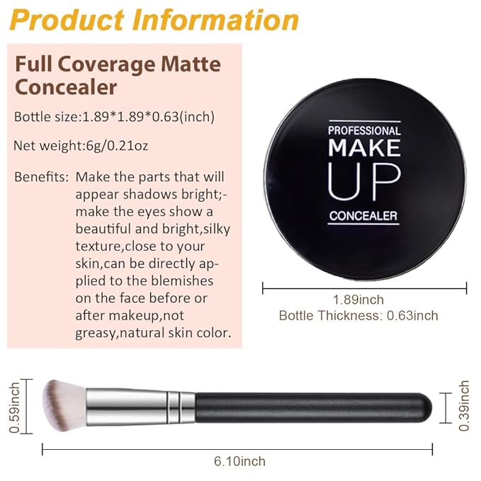 Kaely Pot Concealer Set,under Eye for Conceals Dark IVORY WHITE