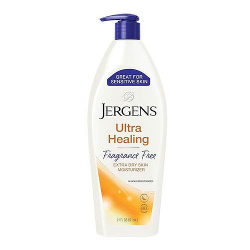 Jergens Ultra Healing Dry Skin Lotion, Hand and Body Moisturizer for Quick Absorption into Extra Dry Skin with Hydralucence Blend, Vitamins C, E and B5, White, 21 oz