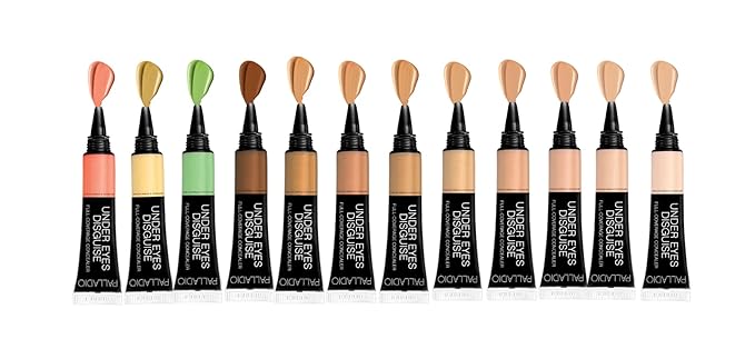 Palladio Full Coverage Concealer, Under Eyes Disguise, Creamy Brush, Custard