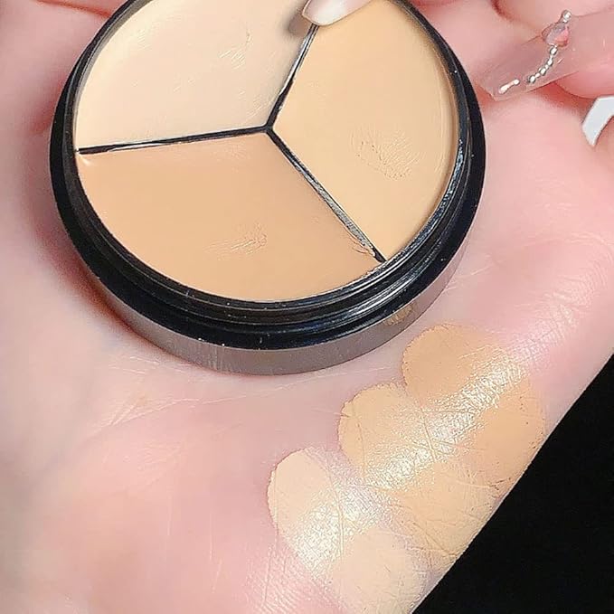 evpct 2pcs Tri-color Face Conceal Correct Cream Contour Covers Redness