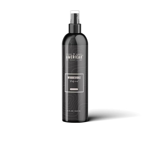 Woodevoke Body Mist For Men 8 oz, Made in USA, Quick Absorption, Quality Potent Ingredients, Long-Lasting, Non-GMO, GMP Certified, Cruelty-Free Products