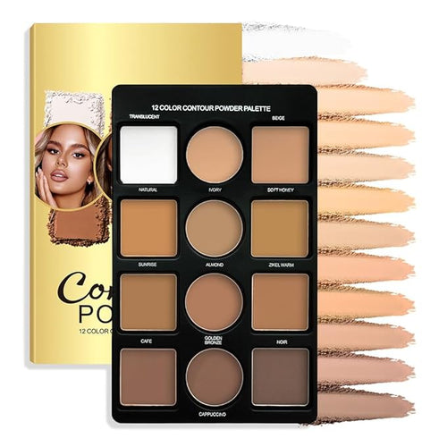 Professional Light Medium Brown Contour Highlight Palette,Multiple Full