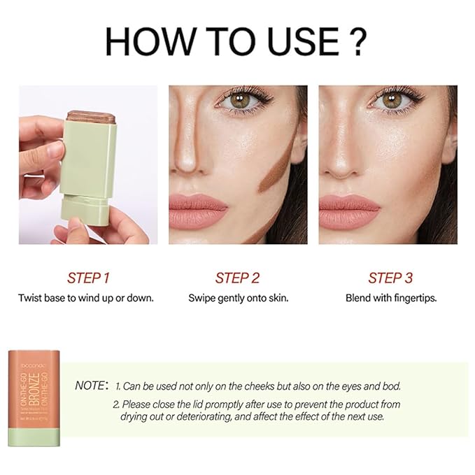 Multi-Use Makeup Blush Stick, Cream Blush Stick, Tinted (4#Beach Glow)