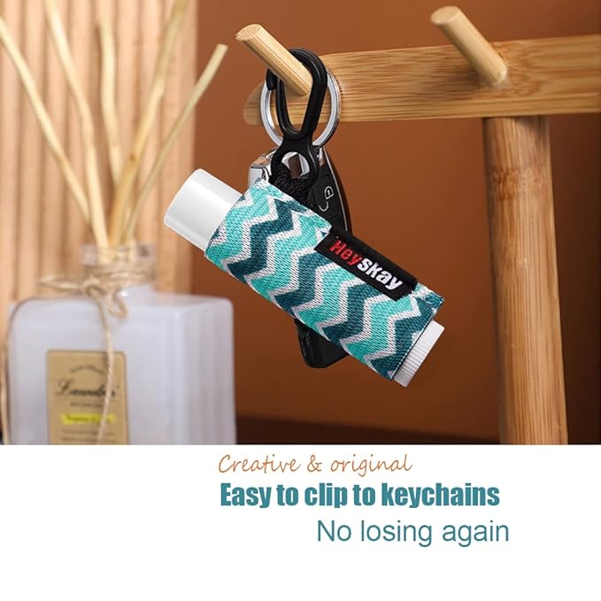 HEYSKAY Lip Balm Holder Sleeves Keychain