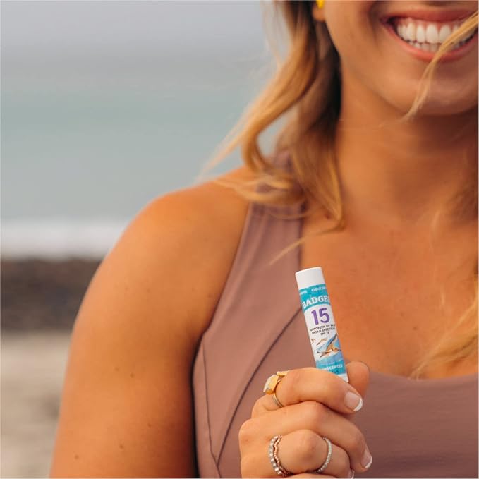 Badger Sunscreen Lip Balm SPF 15, oz