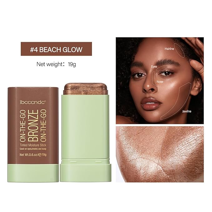 Multi-Use Makeup Blush Stick, Cream Blush Stick, Tinted (4#Beach Glow)