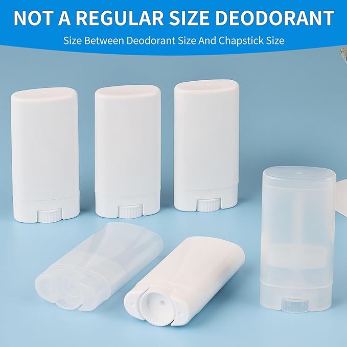 100PCS 15ML White Empty Oval Deodorant