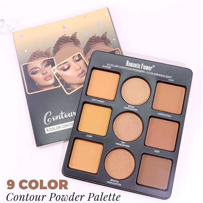 Professional Light Medium Brown Contour Highlight Palette,Multiple Full