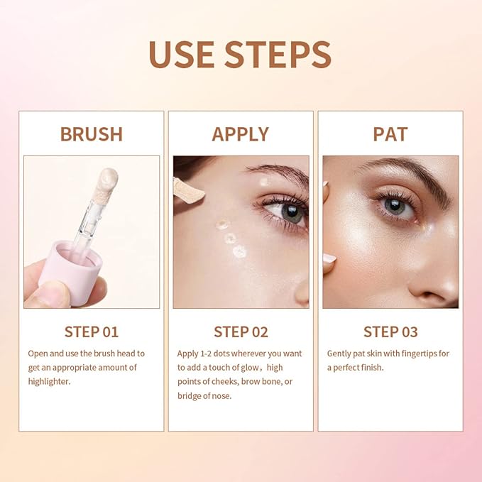 Liquid Highlighter Natural Glow For Face & Body, Cushion Applicator