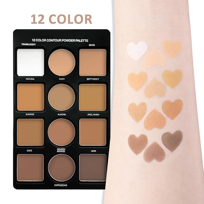 Professional Light Medium Brown Contour Highlight Palette,Multiple Full