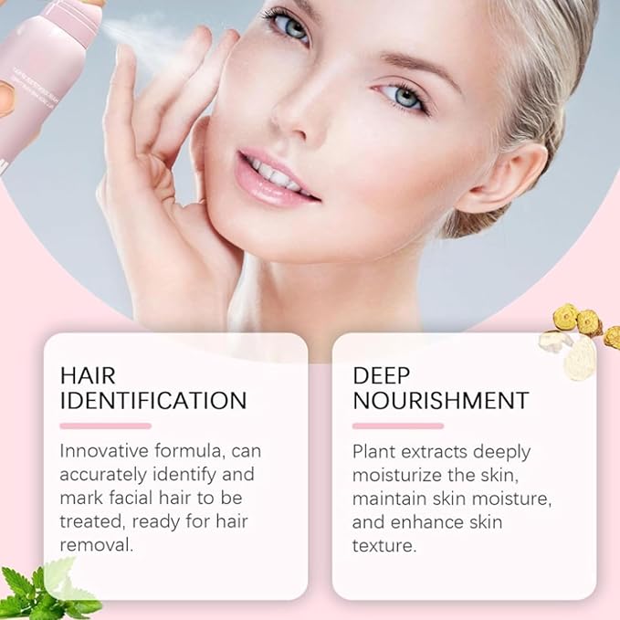 2PCS Hair Identifier Spray for Face Shaving,face hair identifier spray,Moisturizing And Skin Care Set Spray,suitable for all skin types (Spray Plus Razor)