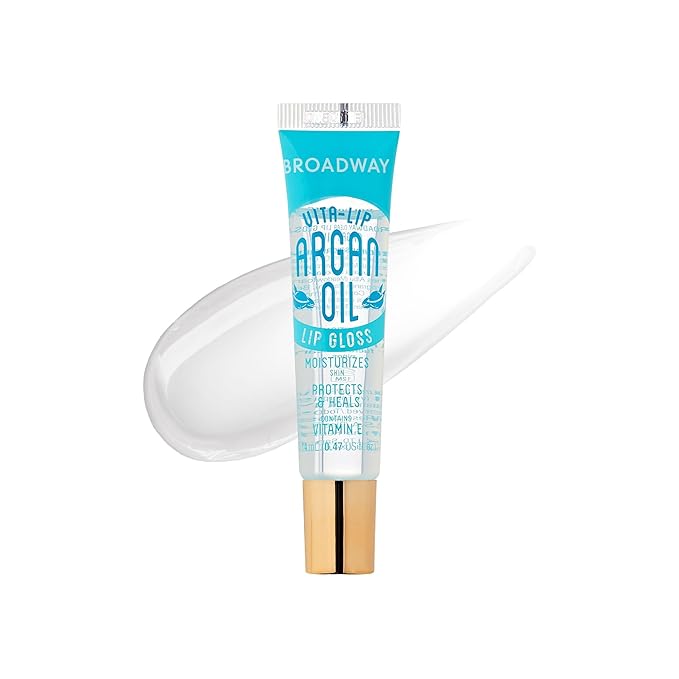 Ruby Kisses Broadway Vita-Lip Clear Lip Gloss (Argan Oil 6 Pack), Ultra-Hydrating & Soothing Formula with Multi-Vitamin Oils, High-Shine Non-Sticky Finish, Protecting Glossy Lip Balm With Vitamin E
