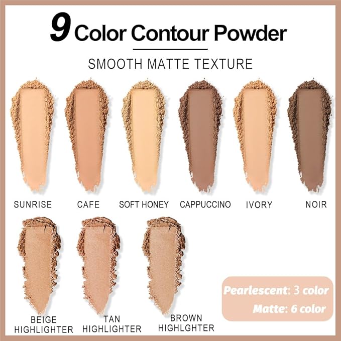 Professional Light Medium Brown Contour Highlight Palette,Multiple Full