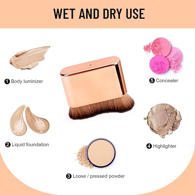 Self Tan Brush By Yoseng - Self Tanning Brush Applicator- Kabuki Brush for Body,Foundation Brush Makeup Brush for Fake Tan,Sunscreen Brush for Best Self Tanner for Face and Body with Protective Case