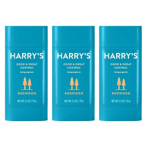 Harry's Antiperspirant Deodorant, Sweat & Odor Control Antiperspirant for Men, Redwood, 2.5 oz Pack of 3