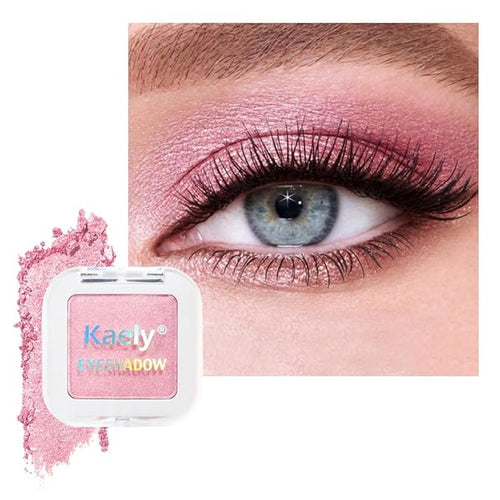 Pressed Single Eyeshadow Palette - Mini Shadow in Pink | Shimmer & Glitter Makeup for Women | Highly Pigmented, Blendable Monochrome Powder Eye Shadow | Everyday Natural Eye Makeup