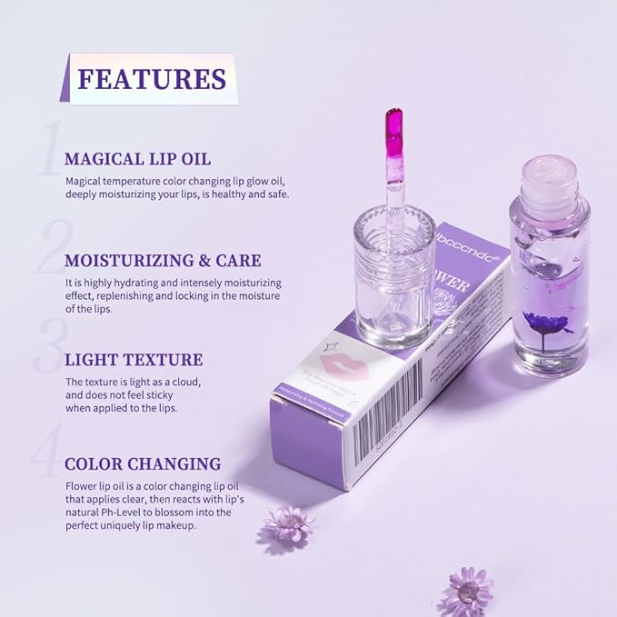 Flower Lip Oil, Hydrating Lip Glow lines