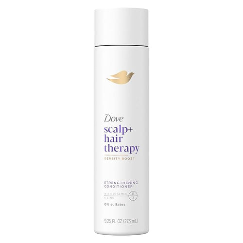 Dove Density Boost Strengthening Conditioner Scalp + Hair Therapy for protecting against premature breakage, with Vitamin B3, Zinc and 0% sulfates, 9.25 oz