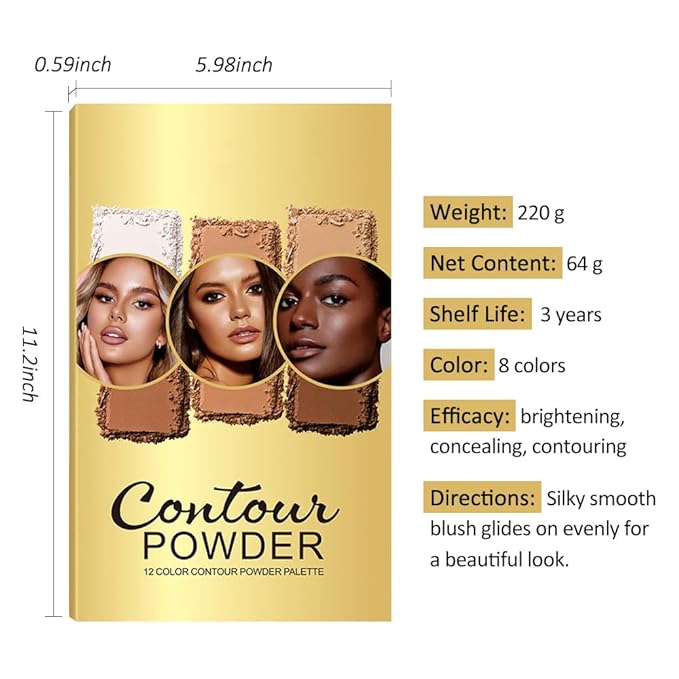 Professional Light Medium Brown Contour Highlight Palette,Multiple Full