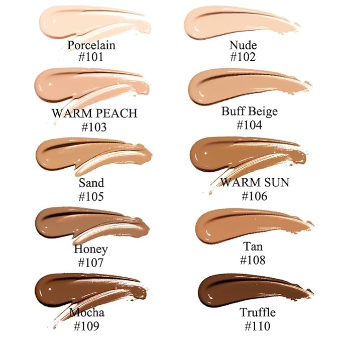 2 Pack Matte Oil Control Concealer Foundation Cream,PHOERA (101 Porcelain) 30ml