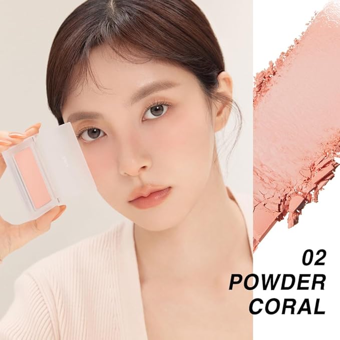 BBIA Ready To Wear Powder Cheek Blush 3 Color โ Buildable & Blendable Soft Blush for Cheeks, Matte & Shimmery Finish, Lightweight, Long-Lasting, Vegan, Korea Face Makeup, 0.19oz (03 POWDER APRICOT)