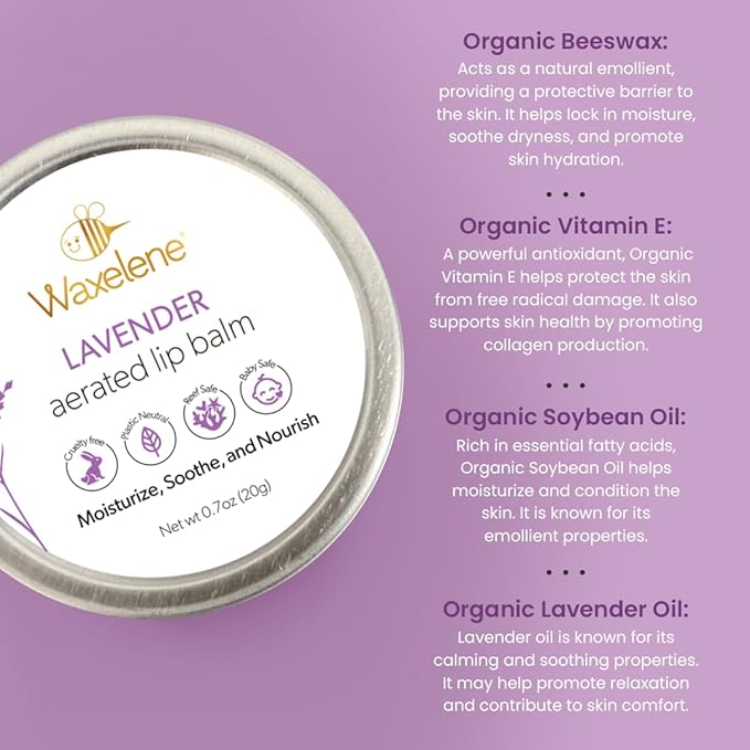 Waxelene Lavender Aerated Lip Balm Tin